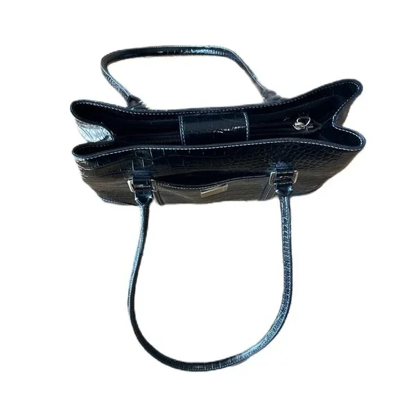 Liz Claiborne Black Vegan Leather Medium Shoulder Bag - Picture 4 of 7